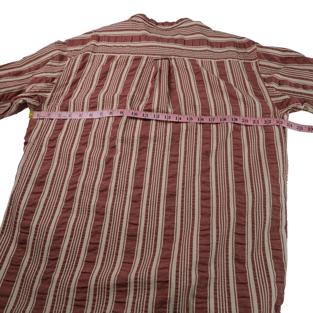 Hugo Boss Men's L Vintage Burgendy Striped Button Down Shirt - Picture 12 of 15